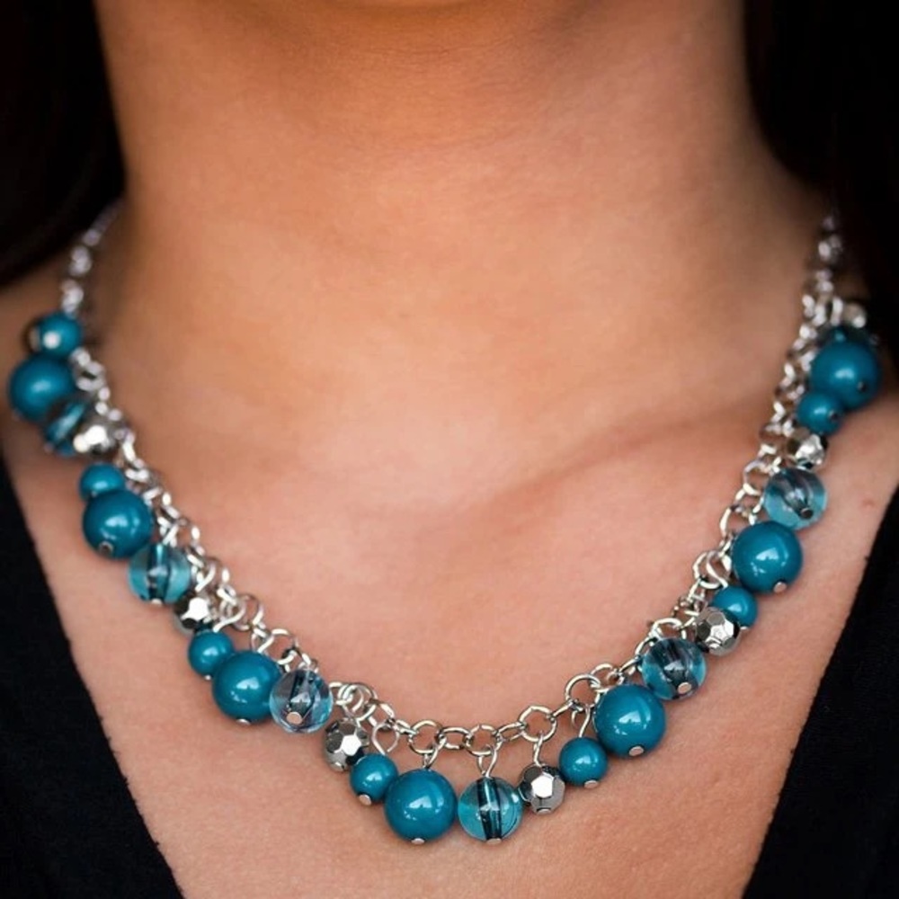 Paparazzi Wander with Wonder Blue Necklace NWT